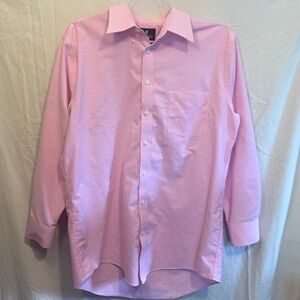 Stafford Pink Casual Button Down Shirt with Classic Collar